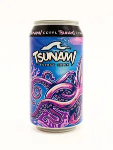 Coral Tsunami Energy Drink 6-Pack 12 OZ Cans Energy Boost for Daily Use & Special Occasions Convenient 6-Pack for Sharing US