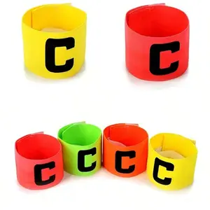 Adjustable Nylon Football Captain Armbands Set of 6, Soccer Training Equipment, Durable and Comfortable, Suitable for All Sports Teams, Random Pure Color