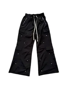 Black Baggy Pants Menswear Plain Pocket