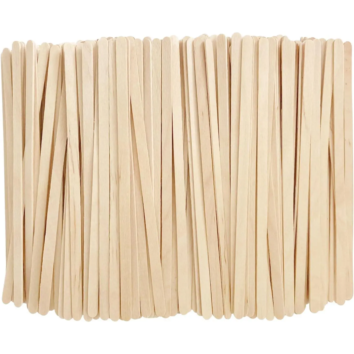 5.5in Birch Wood Coffee Stirrers with Wooden Slats, 1000-Count Disposable Rounded-End Smooth-Surface Swizzle Sticks for Coffee & Beverages, Kitchenware & Bar Utensils for Minibar, Concession Stand & Entertaining