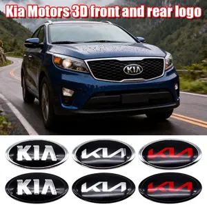 Kia Special 3D K Logo Front and Rear Emblem Steering Wheel Center Console Decorative Sticker Hood and Trunk Badge Suitable for Kia Sportage, Sorento, Optima, Forte, Rio, Stinger, K5 Car Accessory Decal Sticker