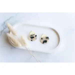 Clay earring | tortoise shell simple dangles