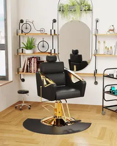 Baasha Ergonomic Reclining Salon Chair with Adjustable Backrest, Heavy Duty Elegant Stylist Chair with Removable Headrest Tattoo Chair