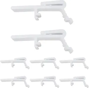 8PCS Vertical Blind Dust Cover Valance Clip Holder Bracket, Vertical Curtain Clip Bracket, Vertical Blind Rail Mounting Clamp Fits 1 1/2 Inch and 1 9/16 Inch Rail across the Top ZZLZX