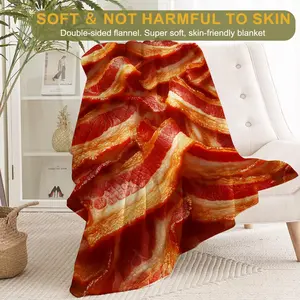 Bacon Lover's Flannel BlanKet Food Enthusiasts Throw - Soft Cozy Blankets 60x80inBLANKET