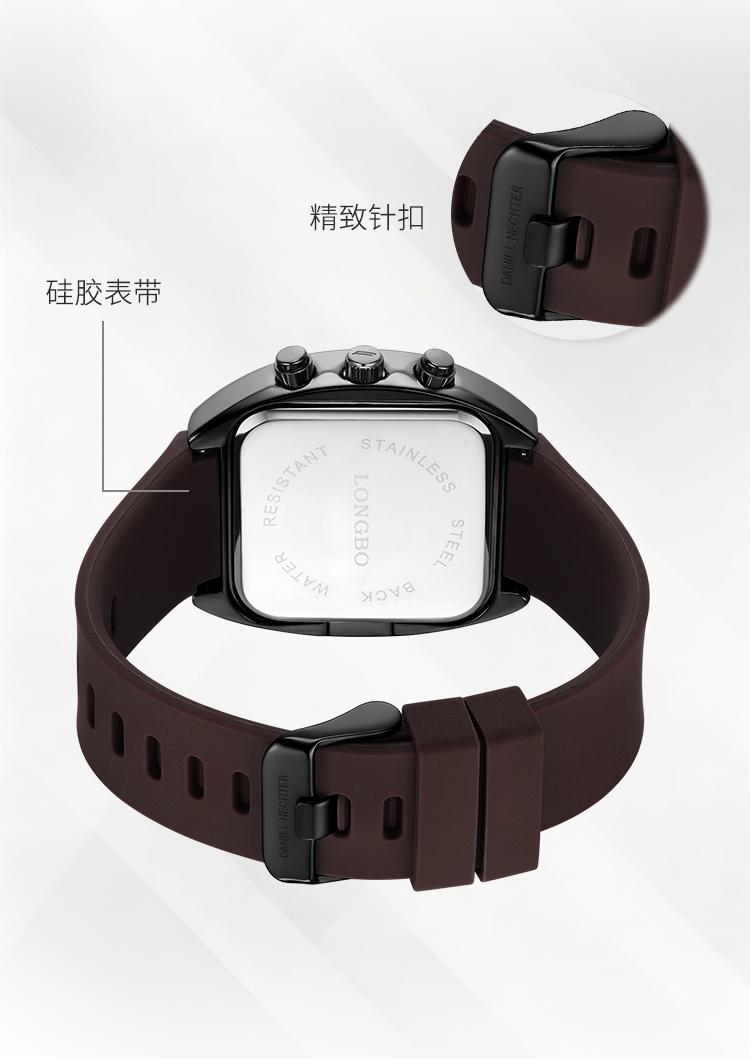 Fashionable Analog Watch, Sporty Waterproof Modern Unisex Open-Face Wristwatch - Luminous Display, Silicone Strap, Adjustable for Daily Wear, Automatic Mechanical with Necklace Bust Jewelry Set for Outdoor Use, Sporty Waterproof Watch detail 10