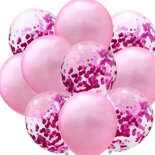 20 12IN PINK CONFETTI BALLOONS