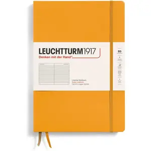 Hardcover Notebook B5-219, Numbered Pages for Writing and Journaling (Rising Sun, Ruled)