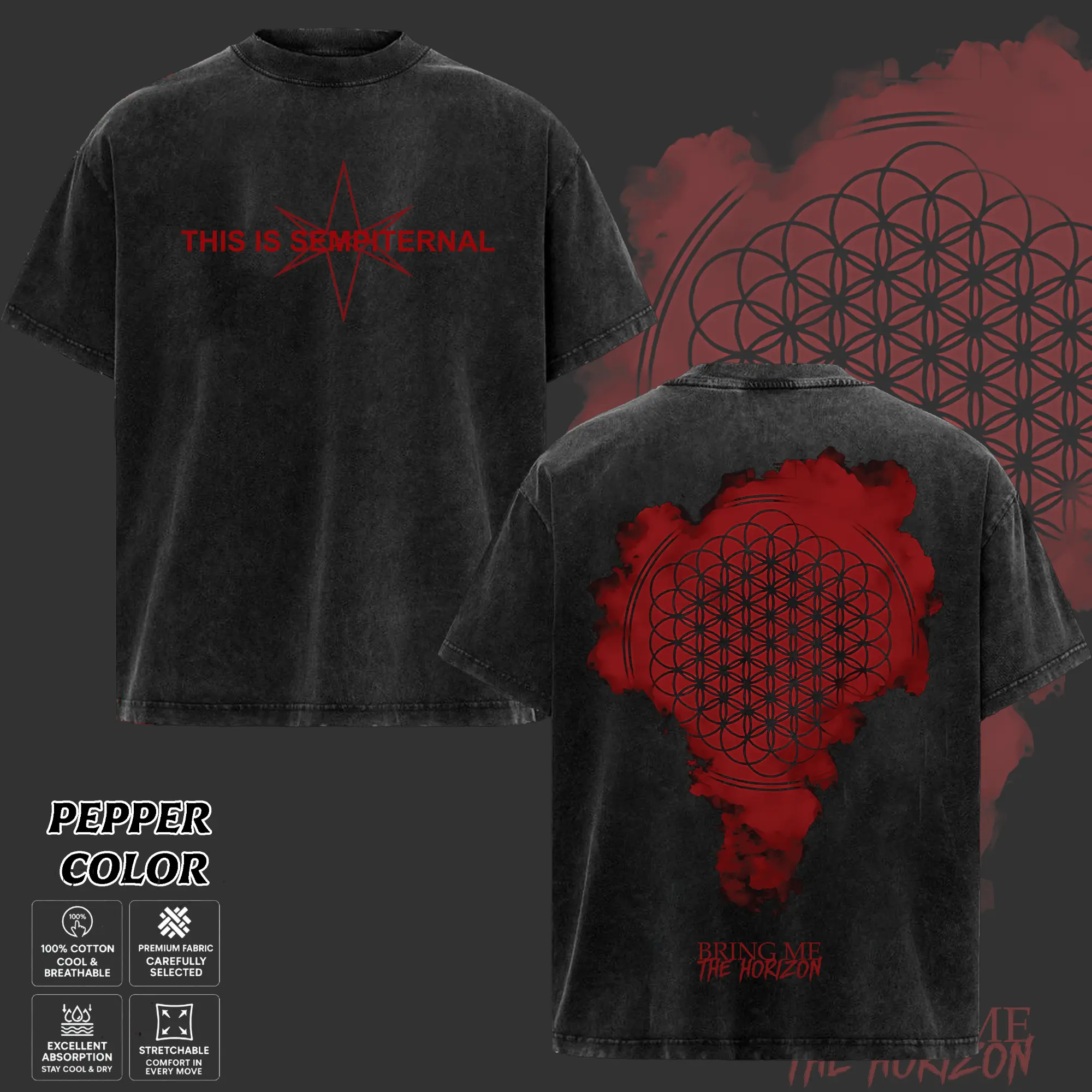 COLLECTION] Bring Me The Horizon T-Shirt, Retro Rock Band Tee