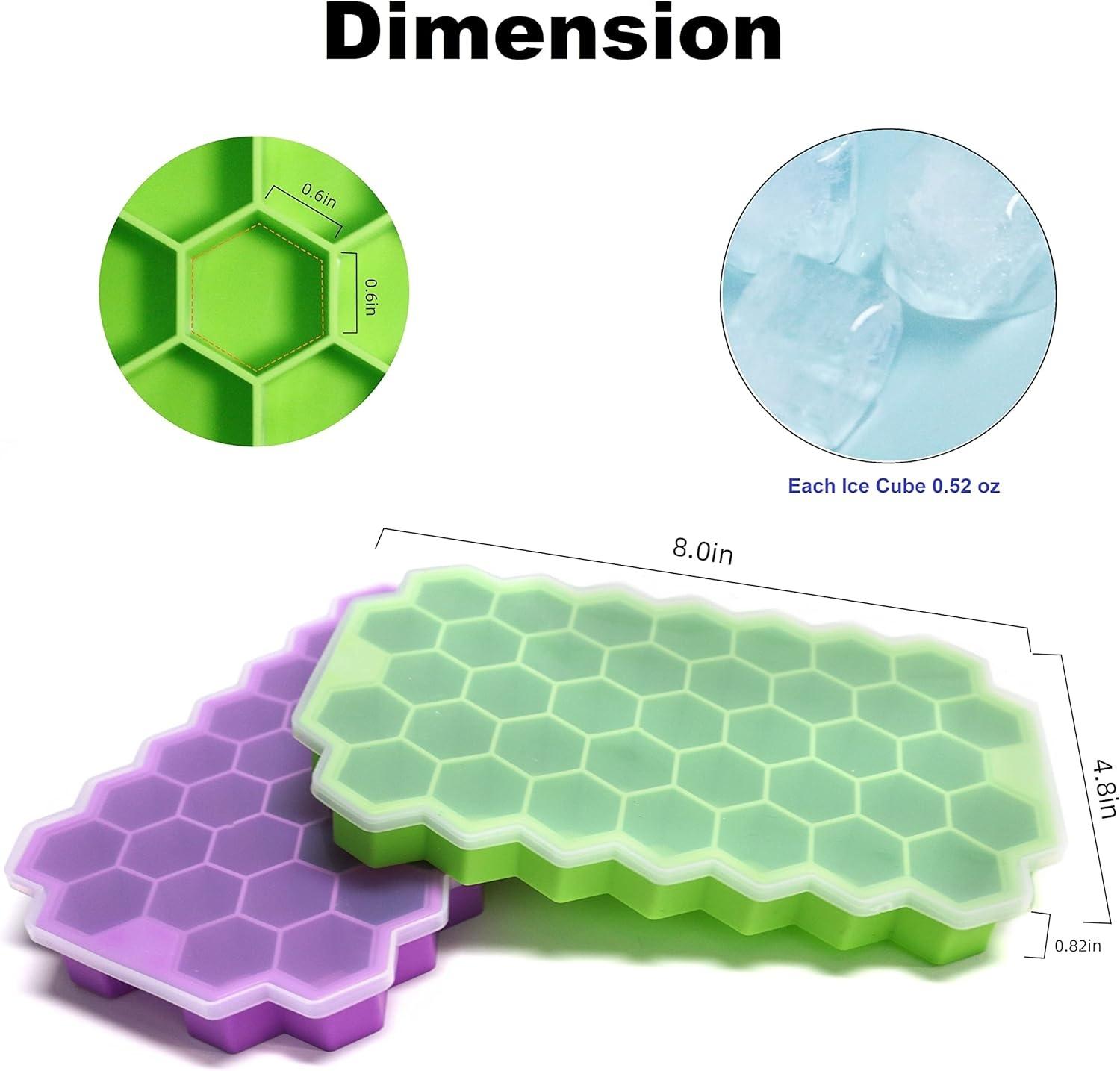 37-Cube Silicone Ice Tray with Lid – Stackable, Flexible & Easy Release for Whiskey, Cocktails & Iced Drinks