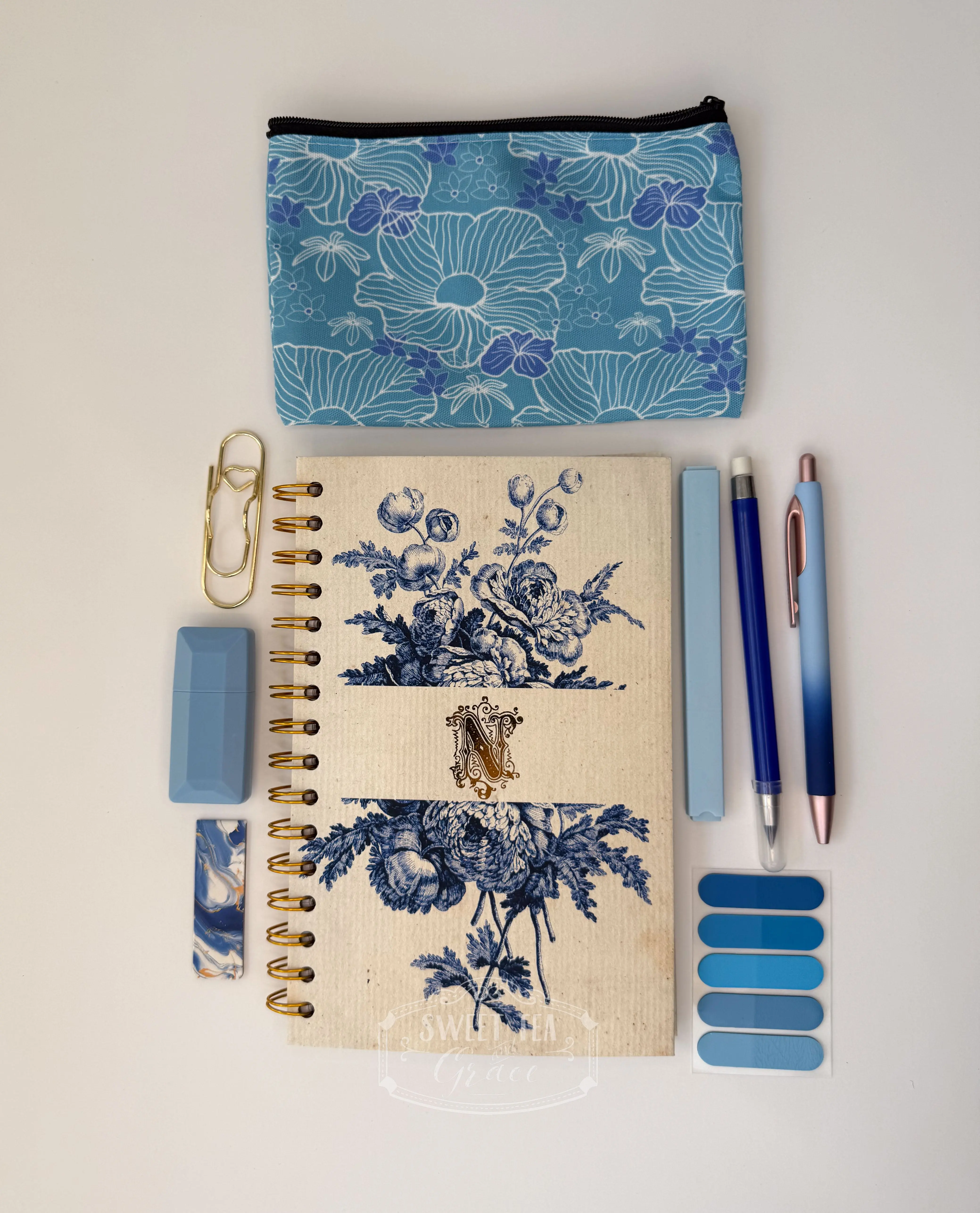 Vintage Inspired Custom Initial Notebook Bundle