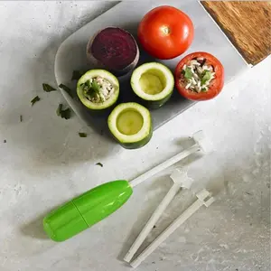 4pcs/set Kitchen Gadget Accessory Vege Drill Digging Corer Cooking Tool Vegetable Spiral Cutter Spiralizer Creative Kitchen Item Kitchen Vegetable Slicer