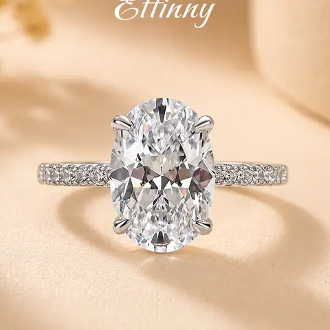 Effinny Classic 3.5ct Oval Cut Engagement Ring for Women, 5A Cubic Zirconia promise Ring In Sterling Silver Outdoorfun, Engagement Rings, Female