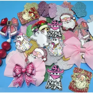 30pcs Random Cartoon Christmas Acrylic Flatbacks for DIY Craft