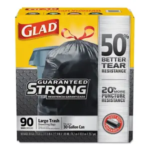 212 MAIN Super Heavy Durable Sturdy Trash Bags, 30 gal Large Size Drawstring Waste Bags for Garage, Black CLO78952 - 90 Count Pack