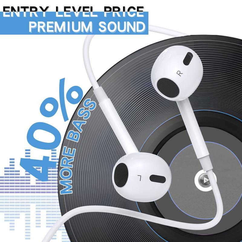 Wired Earphones for iPhone and Android phone, Lightning & Type C In-Ear Headphones, Original Sound Earbuds Compatible with iPhone 16/15/14/13/12/11 Pro Max