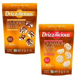 S’mores & Cinnamon Swirl Flavors Drizzlicious Mini Rice Cakes Duo Pack – Vegan • Gluten-Free • Non-GMO • Allergen-Free • Only 90 Calories Per Serving
