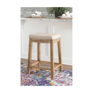 Linon Home 26.25 "Brenner Acacia Counter StoolW/Fabric Seat
