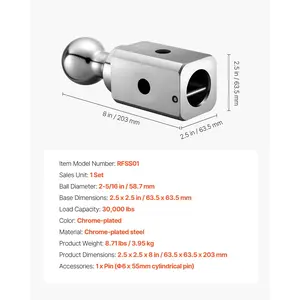 VEVOR Gooseneck Ball Hitch, Compatible with 2-5/16 Inch Hitch Replacement Ball, Gooseneck Trailer Hitch Up to 30, 000 lbs Load Capacity, Fit Off-road Rescue, RV Towing Industrial Equipment Transport