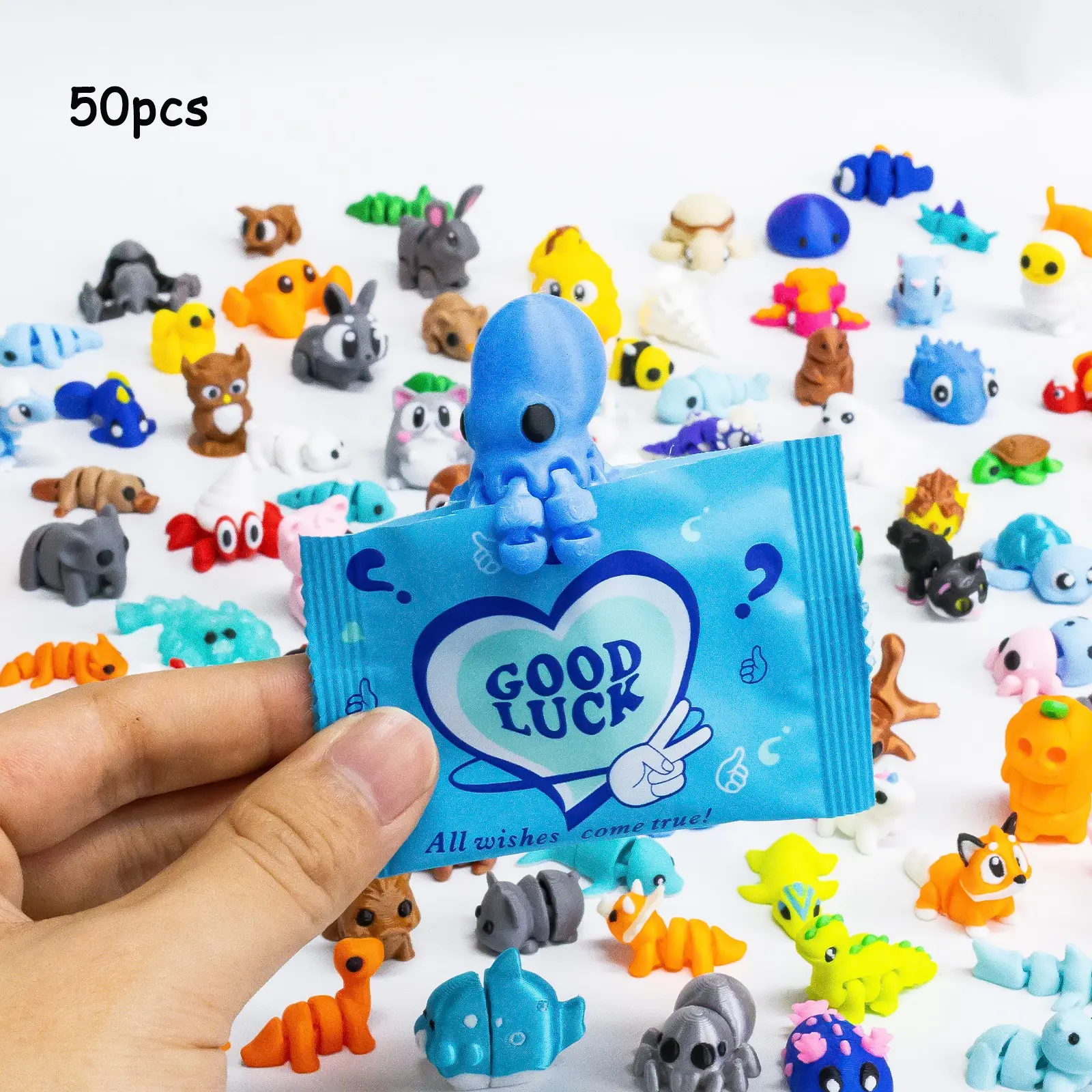 3D Printed Multi-Joint Animal Blind Bags, Random Color Animal Figurines, Articulated Figurines, Surprise Gifts, Party Favors, 30/50 Pieces