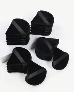10pcs Velvet Triangle Makeup Puffs, Reusable Applicator, For Foundation, BB Cream, Loose Powder, Affordable, Makeup Tools, Vanity & Room Decor, Travel Essentials, Gifts For Women, Christmas Gifts, Giveaways, Stocking Stuffers