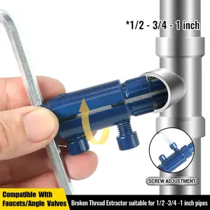 2pcs Blue Broken Pipe Screw Removal Tool Set, Internal Pipe Wrench for Damaged Threads, Easily Remove Broken Bolts, Plugs, and Joints