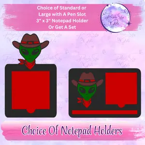 Alien Cowboy 3"x3" Sticky/Tear Away Notes Notepad Holders