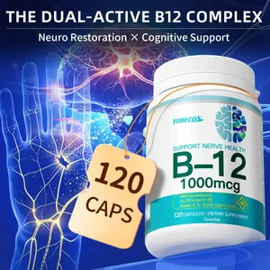 Methylcobalamin B12 1000mcg | Nerve Health Support with B6 Folate ALA | 120 Capsules for Adults