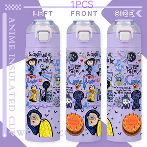 Ghost Mom Coraline Cartoon Insulated Cup High Aesthetic Student Water Bottle 304 Stainless Steel Thermal Cold Anime Gift