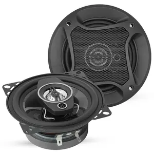 5 Core 2 Way 4' Car Stereo Speakers 250W Pair Coaxial Subwoofer w Tweeter | Universal Fit Quick Easy Replacement Component Speaker Vehicle Door/Side Panel Mount Compatible Deep Bass (PAIR) - CS 04 2W