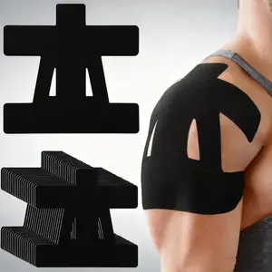 10 Count Kinesiology Tape for Shoulder Pain Relief Pre Cut Sports Waterproof Breathable Enhance Elastic Kinesiology Athletic Tape for Shoulder Support and Muscle Sports(Black)