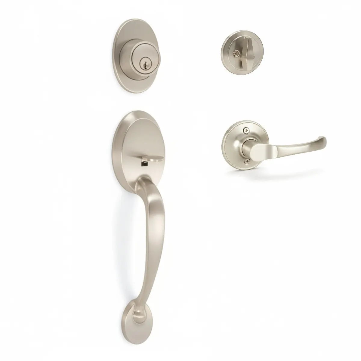 Frankfort Satin Nickel Traditional Handleset with Arlington Lever