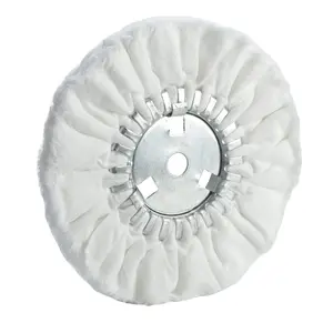 10" Soft Airway Buffing Wheel White Flannel 5/8'' Arbor Hole Finish Polish Step for Angle Grinder - 1 PCS