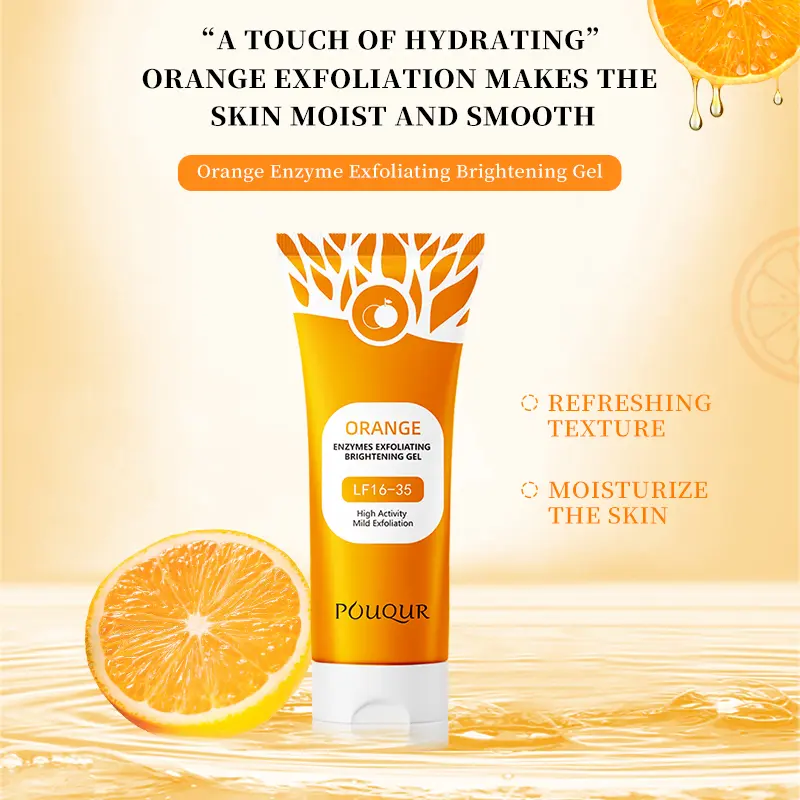 Orange Exfoliating Gel, Moisturizer Face Body Scrub Gel,Deep Cleansing Moisturizing Facial Exfoliator,Natural Orange Peeling Gel Face Scrub