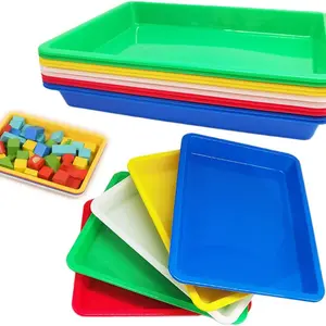 10 Pcs Plastic Art Trays Multicolor Activity Tray Organizer Serving Tray for Crafts DIY Projects Painting Beads Organizing Supplies