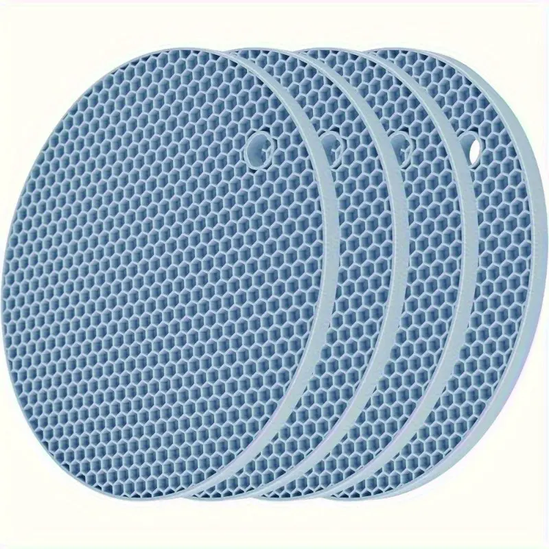 4pcs Tripod Set, Non-Slip Heat-Resistant Round Silicone Placemats for Hot Pot and Flat Bottom Pot, Multi-Color Options for Dining Room Use, Ideal for Restaurant and Table Setting, Kitchenware