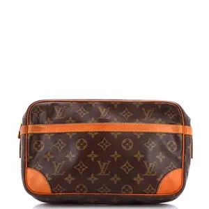 Pre-owned Louis Vuitton Canvas Coated Clutches & Wristlets Marly Dragonne Clutch Monogram Canvas GM by Rebag