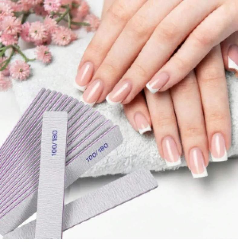 5count Precision Gray Emery Boards 100/180 Grit, Professional Salon Grade for Acrylic & Gel Nails, Ergonomic Firmness & Dual Grip for Precise Filing, Durable Reusable Manicure Tools  Salon Grade Nail Files for Acrylics / Ergonomic Dual Grip