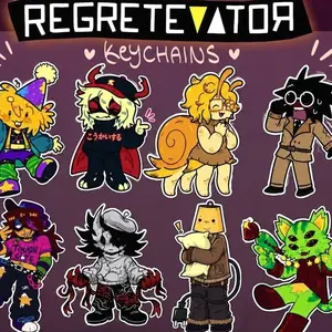 REGRETEVATOR Keychains, Poob, Pest, Split, Bive, Gnarpy, Lampert, Infected, Folly