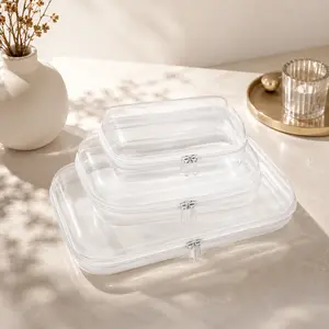 6 Pack Transparent Hard Shell Zipper Bag, Portable Travel Cosmetic & Toiletry Pouch, Zippered Toy Storage Box, Pencil Storage Bag, Toy Container, Waterproof and Dustproof Hard Plastic Makeup Organizer, Travel Clear Zipper Pouch, Valentine's Day Gifts