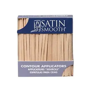 Satin Smooth Wooden Contour Applicators - 200ct, for Wax Application, Body Care & Cosmetic Use, Flawless Hair Removal Support