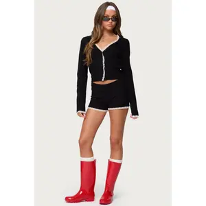 Sansa Lacey Knit Micro Shorts