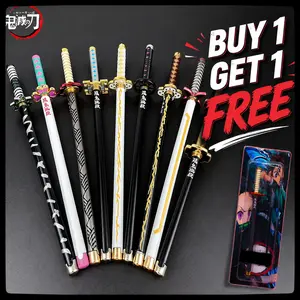 [Buy 1 Get 1 Free] Demon Slayer Katana Pen – Tanjiro, Nezuko, Zenitsu, Inosuke, Giyu, Shinobu, Mitsuri, Obanai Anime Sword Pen, Kimetsu No Yaiba Stationery Gift
