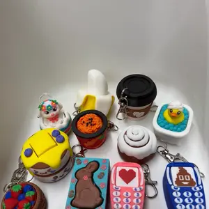 Fidget Clicker Keychain – 3D Printed Cute Toys – Mechanical Keyboard Switch – Stress Relief – Multiple Designs