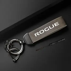 Car Keychain, PU Leather Car Keychain, Simple Design Car Interior Decoration Accessories for Nissan Rogue, Car Key Accessory