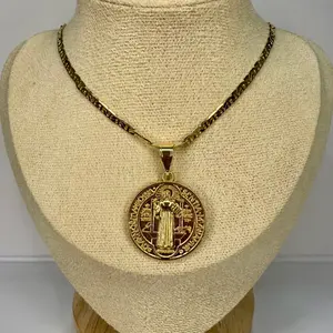 26. San Benito Gold Necklace Collection | Protection & Faith size 24” laminado 14k