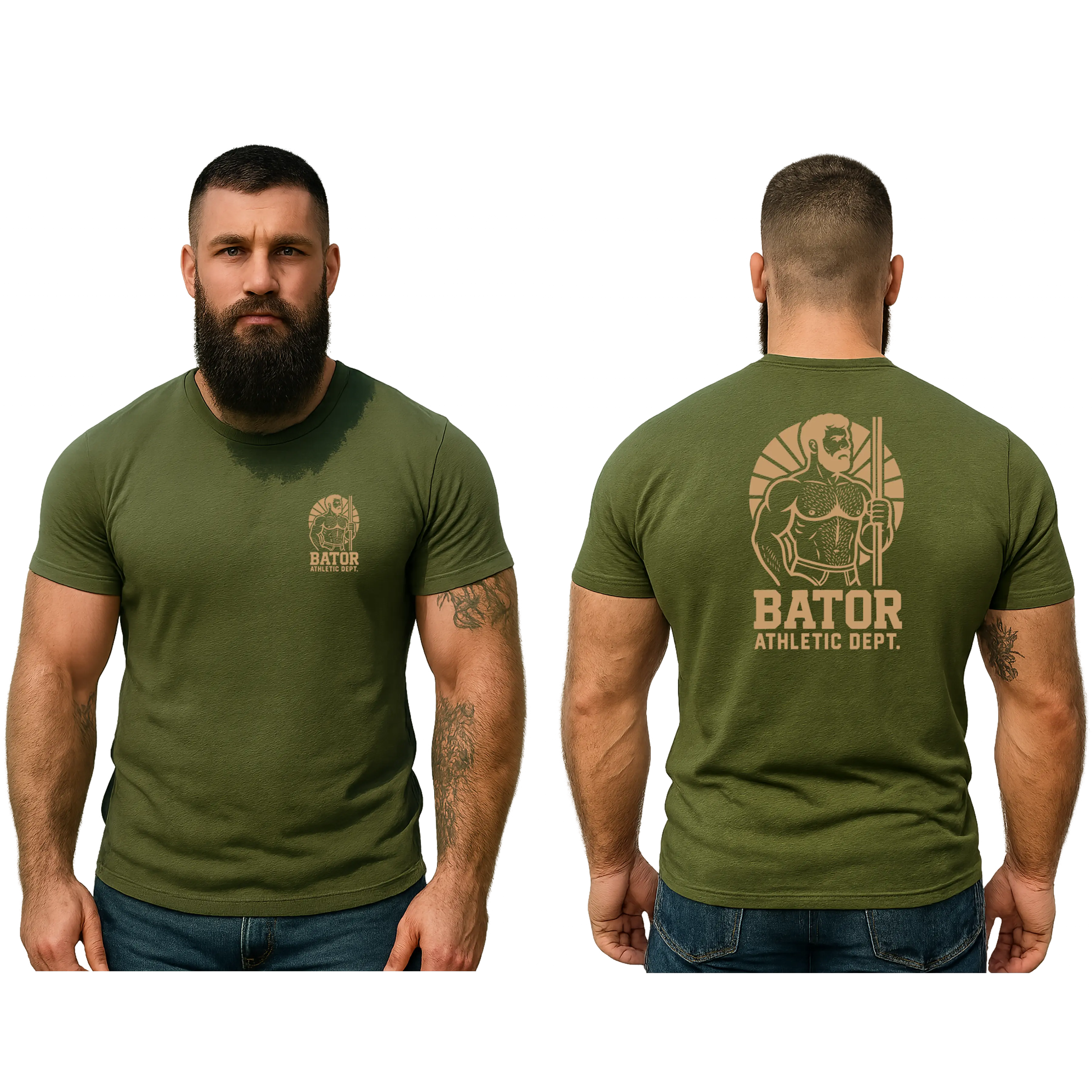 Men's Athletic Crew Neck Tee, Soft Heathered Cotton Polyester Blend Top for Gym, Training, and All Seasons Wear, Menswear, Tops, Athletic Tee