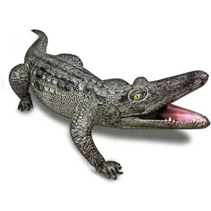 40" Inflatable Alligator Toys Realistic Blow up Alligator Deco Animal Reptile Party Decoration Props and Gator Pool Floats Toys, Jungle Party Decorations
