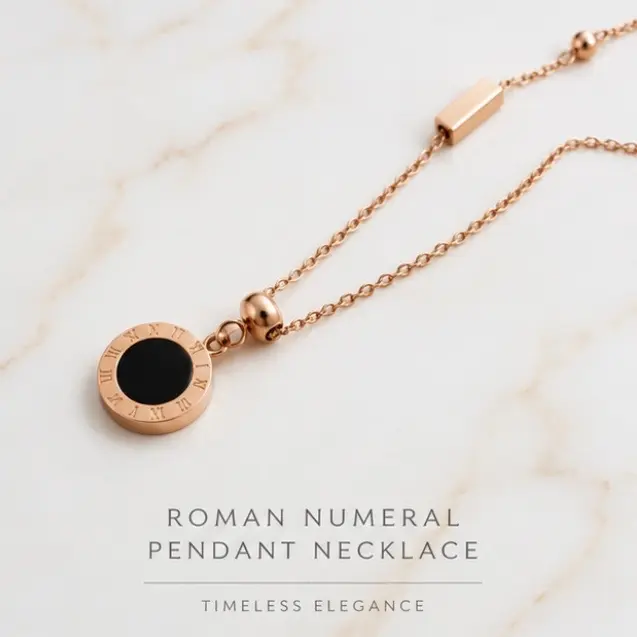 Roman Numeral Pendant Necklace