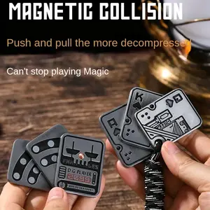 Ultimate Fidget Companion - Stress-Relieving Metal Poker Push Card Slider with Haptic Coin, Perfect EDC Toy for Men, Office Desk Accessory, and Thoughtful Gift for Boyfriend, Father, and Colleagues